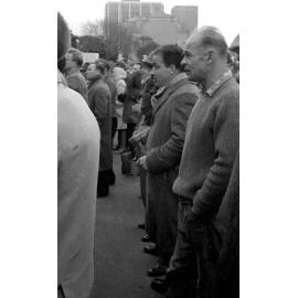 Peace march members at Parliament