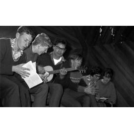 Local young people in whare at Pāpāwai marae