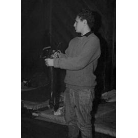 Student inside whare at Pāpāwai marae