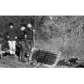 Students tending the hangi pit at Pāpāwai marae