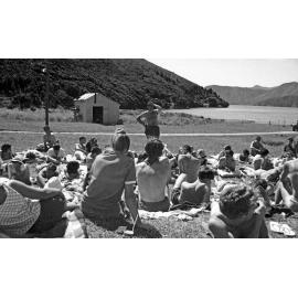Outdoor lecture at the annual Student Congress at Curious Cove [1]
