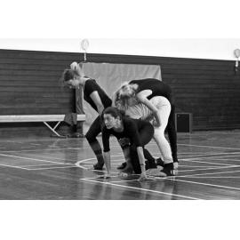 Gymnastics quartet practice in the Victoria University gym [2]