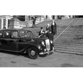 Serjeant at arms leaves parliament with the ceremonial mace