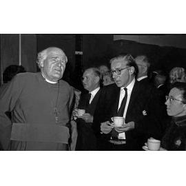 Canon Hugh Montefiore in discussion 