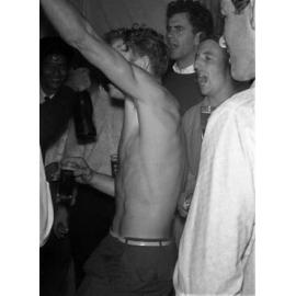 Weir House residents at a flat party