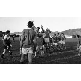 Weir House rugby team jumping in lineout