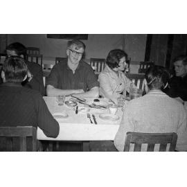 Tony Haas at dinner in Weir House