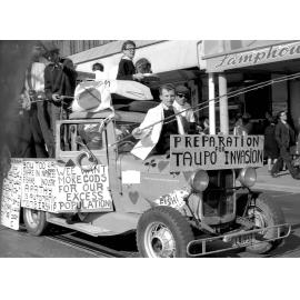 Fishing float for the annual student procession through Wellington