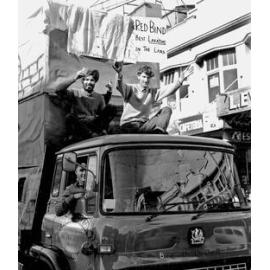 Red Bind float for the annual student procession through Wellington