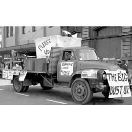 Truck in the annual student procession through Wellington