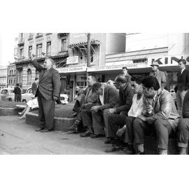 Crowd jeering at Sunday Missionary at Te Aro Park [1]