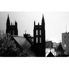 St Mary's Cathedral in the night mist