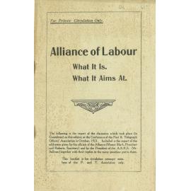 Alliance of Labour - What It Is. What It Aims At.