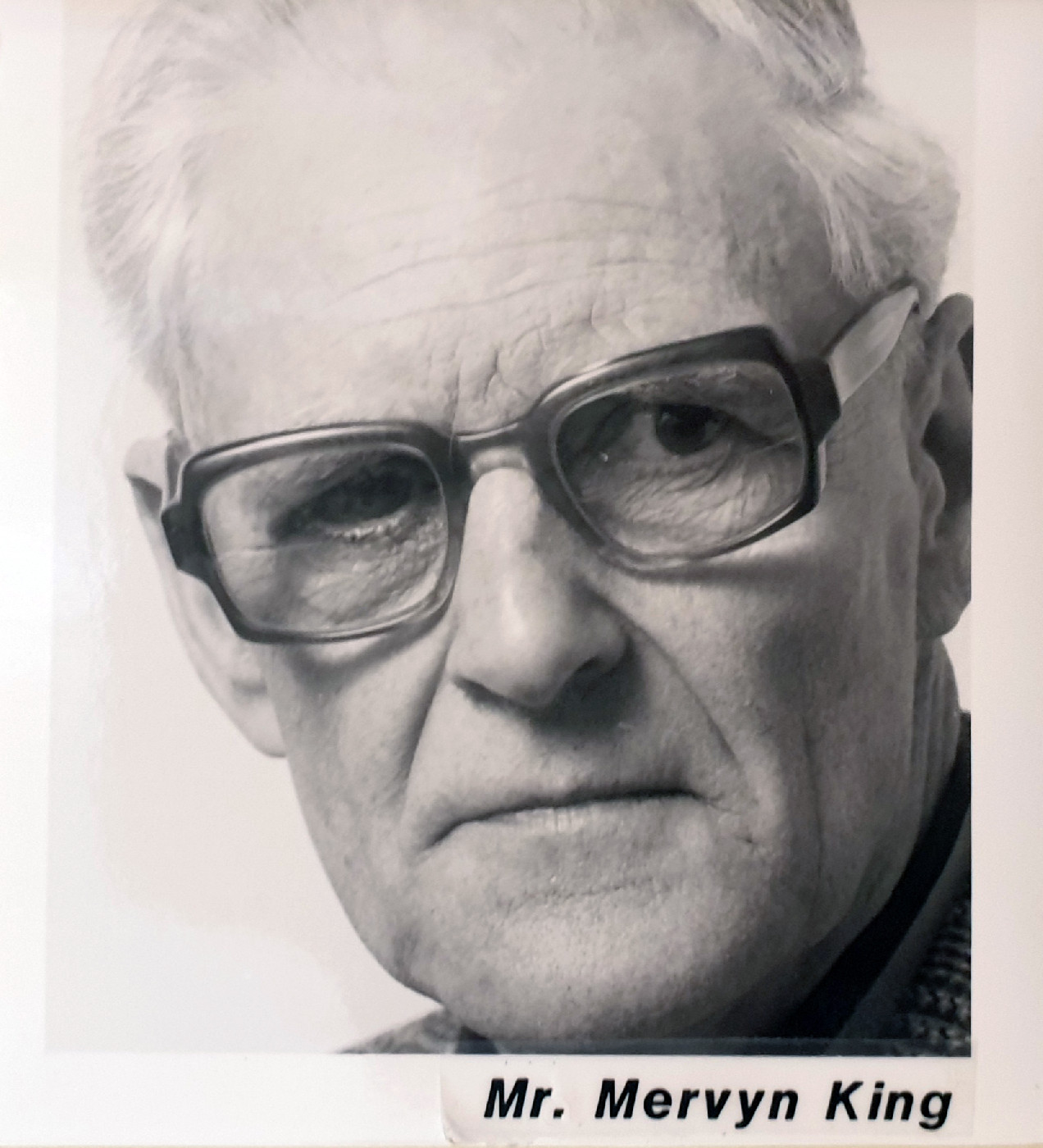 Mr. Mervyn King, staff ID photograph, n.d. Photographer unknown.